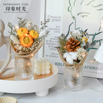 Yongsheng dry flower small bouquet drawing room Furnishing Mini Light Lavish and Decorative Real Sunflower Reeds Full of Star Swaying Pieces