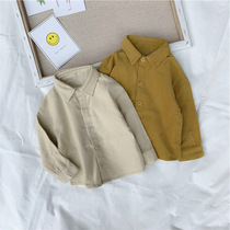 Sense Chenchen mom boys autumn childrens tops Retro long-sleeved all-match male baby corduroy shirt