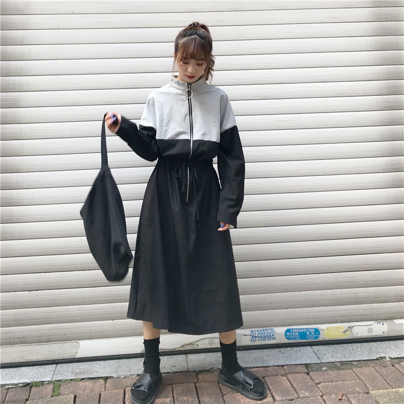 秋原宿风bf冷淡港味复古pphome裙子长裙ins超火长袖连衣裙女学生 Изображение 1 秋原宿风bf冷淡港味复古pphome裙子长裙ins超火长袖连衣裙女学生 Изображение 1