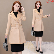 Deerskin cashmere lamb wool coat womens autumn and winter 2021 new slim thickened chic fur one-piece medium-long coat