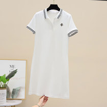 Fashion casual thin polo skirt womens 2021 spring and summer new slim small embroidery sports short-sleeved dress