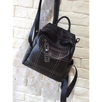 Double Shoulder Bag Woman Genuine Leather 2021 New Ultra-Fire Dual-use Cow Leather Soft Leather Pure Leather Net Red Fashion Stroll Small Backpack