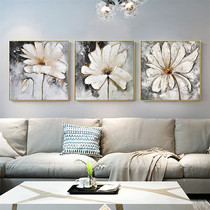 Pure hand-painted oil painting Three-dimensional flower thick texture modern simple dining room living room sofa wall hanging painting dining room decorative painting