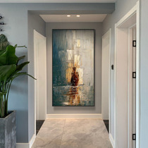 The return of the King pure hand-painted oil painting porch decoration painting vertical corridor hanging painting light luxury wind smooth mural painting