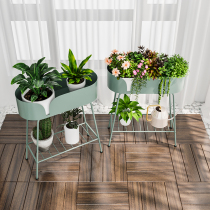 Nordic Iron Art Flower Racks Shelf Light Luxurious Balcony Living Room Floor-Style Green and Multi-Meat Flowerpots Shelf Plants Flowers a few