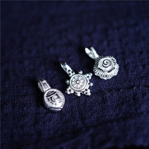 925 sterling silver snail snail gesang flower clip Tibetan bead counter clip
