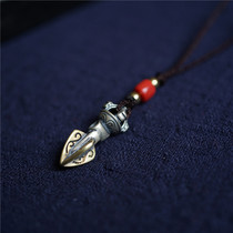 925 sterling silver Tibetan Vajra mini trumpet pendant Tibetan ethnic style pendant