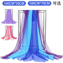 Thin wild gradient solid color training body etiquette clothing silk scarf Catwalk female shawl model Chiffon gauze temperament