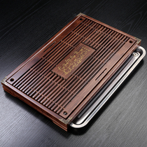 Solid Wood tea tray living room household kung fu tea set tea table Tea Sea simple tray small type drain storage drain drawer type