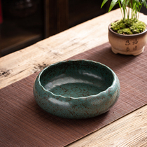 Green glaze large ceramic tea wash water glass cup wash tea slag tank wash Japanese kung fu tea set tea ceremony accessories built water