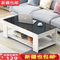 Xinjiang tempered glass tea table minimalist modern small family dining room tea table Balcony Tea Table Terrace Tea Table