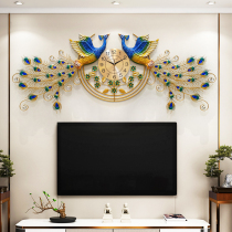 Watch peacock wall hanging Phoenix creative high-end wall clock Living room fashion hanging table atmospheric background wall decorative quartz clock