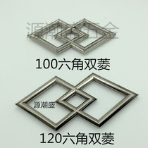 Punching embossed hardware accessories stainless steel hexagon double diamond flower stainless steel door flower accessories 304 201