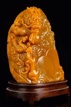 Shoushan Shitian Huang Laos Beilongteng prosperous age home attracts wealth and treasure ornaments Tianhuang jelly seal auspicious animal handle piece