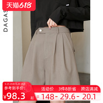 Suit shorts Summer Womens thin section Loose Small Design Sensation 50% Pants High Waist Display Slim Straight Drum Casual Mid Pants