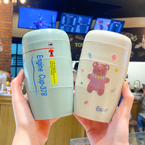 Korean-style non-inverted cup men and women couples stainless steel cup creative personality trend portable anti-drop coffee milk tea cup