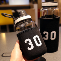 Creative fashion large capacity glass glass 1000ml heat-resistant thickening 1 liter with filter screen tea water cloth cover Cup