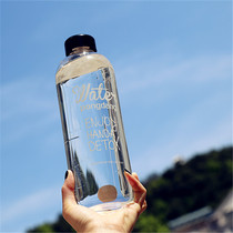 Large capacity glass 1000ml men and women car outing water Cup fashion water bottle 1 liter simple Kettle tea cup