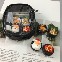 Cute contact lens case ins Christmas Santa elk bell with decorative contact lens box storage box