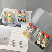 Multiple pairs of glasses box to send you a small red flower pressing cute beauty pupil box storage box double box