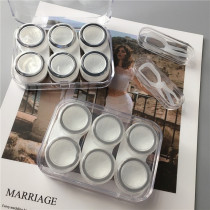 Multi-pack transparent leak-proof contact lens case ins Simple portable creative beauty pupil box unisex storage box