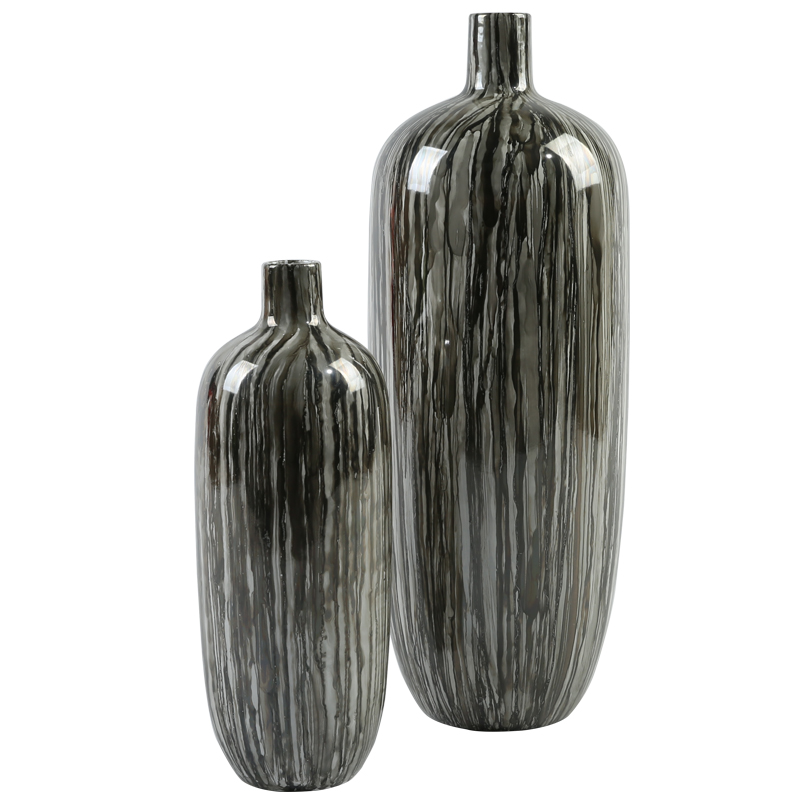 New Chinese style ceramic vase furnishing articles grey wood high model of pottery vase sitting room porch small expressions using flower arranging flowers