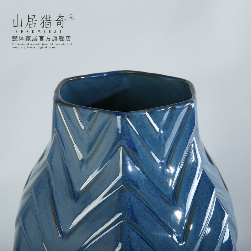 Aureate ceramic vase furnishing articles creative fashion household act the role ofing is tasted, the sitting room TV cabinet decorative flower implement hexagonal vase