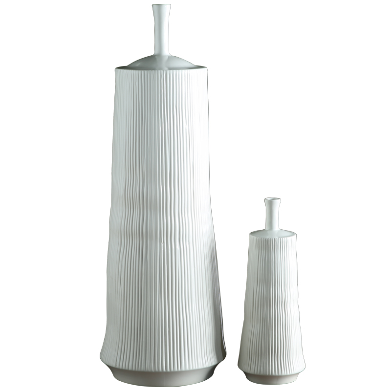 The modern new Chinese style vertical stripes pottery vase creative ceramic art flower arranging show home furnishings furnishing articles