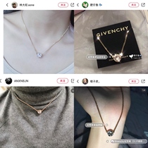 Bulingbuling～ Spot Givenchy single diamond necklace Givenchy Rose gold silver