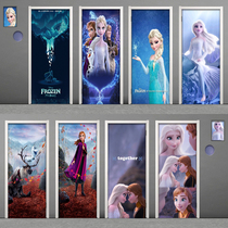 Cartoon Cartoon Nursery Door Stickers Whole Retouching Self-Glued Children Bedroom Wardrobe Push-and-pull Shifting Door Stick Painting Wall Painting