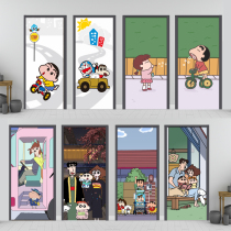 Crayon Small New Cartoon Cartoon Cartoon Children Room Kindergarten Early Education Training Parent-child Restaurant Door Stickers Waterproof Self-Paste