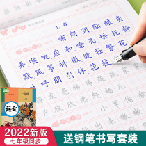 Seventh grade eighth grade language post special pens training poster for junior high school students on the book down the English textbook synchronized with the first grade 78 middle school students' regular script writing textual textual text