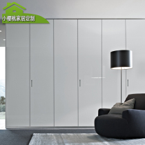 Modern overall fashion paint wardrobe cloakroom multi-layer solid wood ecological wardrobe bedroom whole house Foshan custom