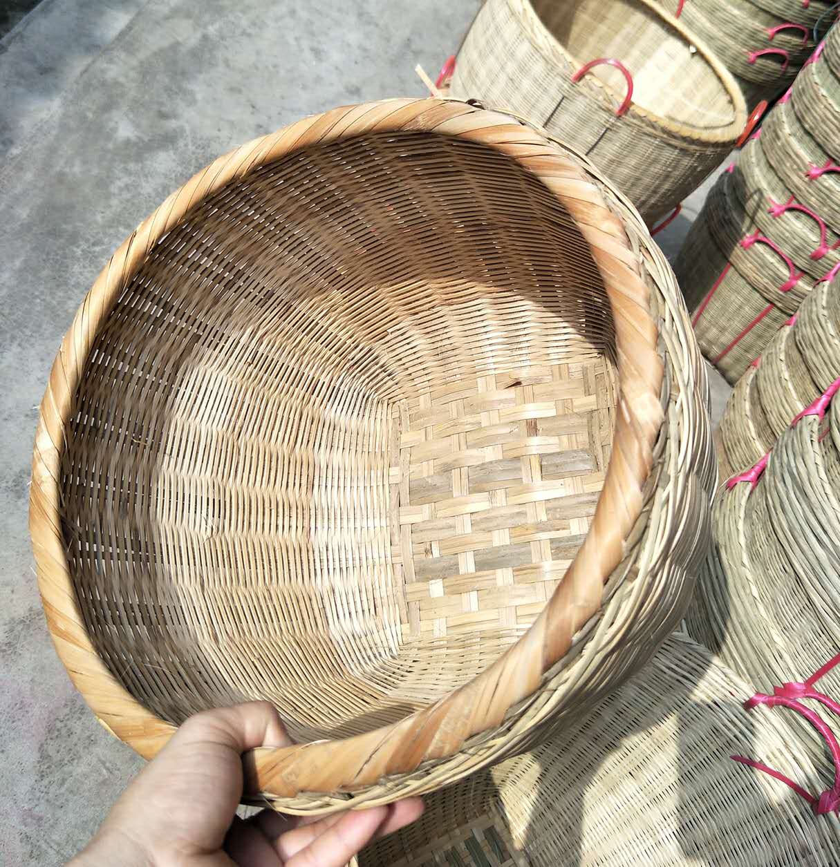 手工竹编制品 淘米竹筐小号竹篮子竹篓竹筐子粮食收纳箩筐