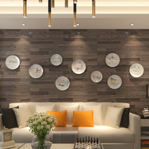 Simple modern ceramic decorative plate Nordic creative wall wall decoration living room background wall decoration desktop setting plate