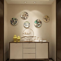 Chinese style Jiangnan scenery art hanging plate new Chinese restaurant wall decoration ceramic decoration plate hanging plate living room decoration