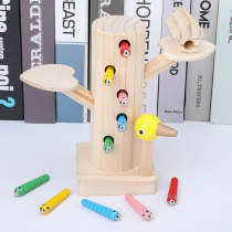 Woodpecker catching insect toy child drop worm puzzle game fishing exercise baby hand-eye coordination ability