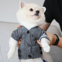 Teddy clothes winter clothes Dog clothes winter clothes Pet sweater French Doo than Panda Mi thickened warm tide brand cardigan