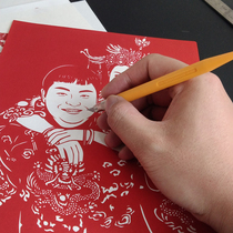 Follow me to learn portrait paper-cutting paper-framing skills video teaching course (learn paper-cutting with teacher Tang) hand-carved