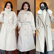 Deep winter high collar warm coat 2021 French classic wild long and short padded cotton coat women