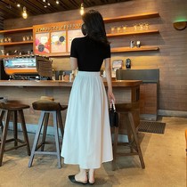 Simple T-shirt with fashion style skirt set 2021 summer fashion slim short sleeve two-piece dress small woman