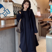 Early Autumn French Elegant Knitted Cardigan Dress Set 2021 Autumn Winter Lazy Loose Base Knitted Skirt