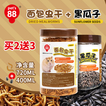 Pet88 Hamada breadworm dried black melon seeds 2 pieces set small pet Golden Bear snack snack rat food supplies