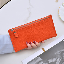 Real leather wallet lady long style brief about 2022 new ultra slim dins phone bag fashion cow leather handbag with bag