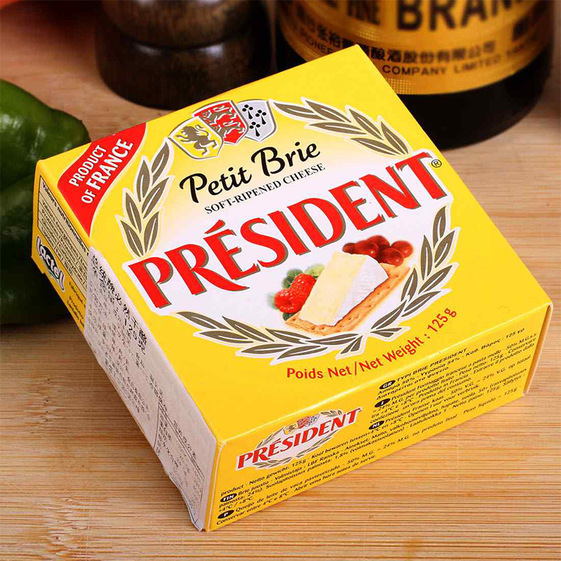 法国进口 总统牌 布里奶酪 125g brie 金文笔 儿童干酪 必然芝士