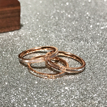 Japanese and Korean fashion elegant 18K rose gold white shell mother shell diamond ring finger tail ring female titanium steel does not fade jewelry