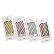 Net red high quality gilded birthday candle plating slender wedding happy birthday Golden long pole pencil cake wax