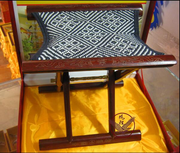 潍坊特产工艺品 红木嵌银马扎 精美包装 送礼佳品