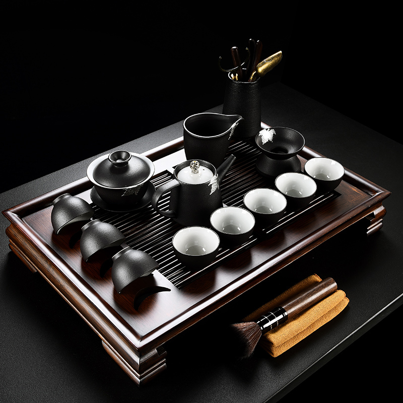 Old &, ceramic household kung fu tea set contracted tea tray was Japanese tureen coarse pottery cups of black tea POTS