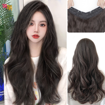 women's wig long hair one piece u shape long curly hair big wave increased hair volume patch natural seamless hair attachment wig